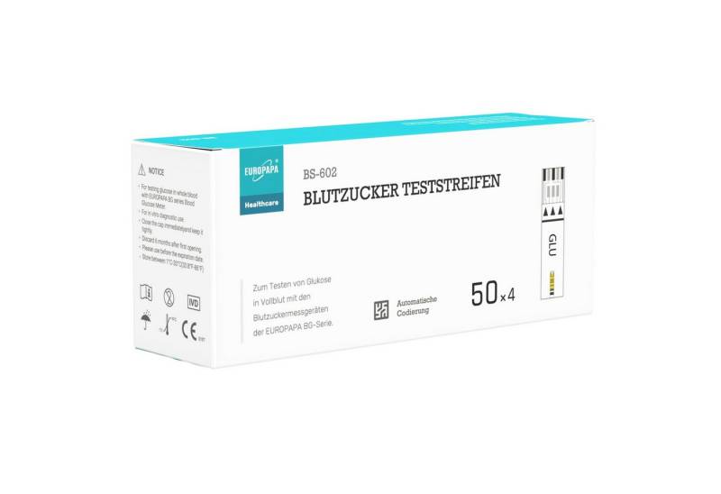 EUROPAPA Blutzuckermessgerät Blutzuckerteststreifen für Blutzucker-Wertes Kontrolle, Diabetiker-Teststreifen zur Diabetes- und Glukoseüberwachung, Teststreifen Anwendbar EUROPAPA BG-Serie Blutzuckermessgerät von EUROPAPA