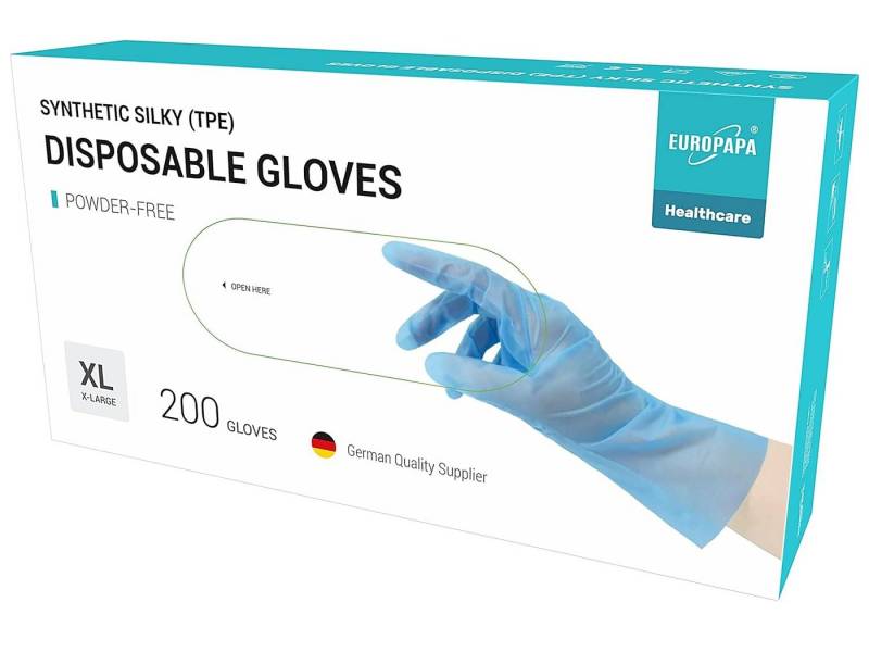 EUROPAPA Einweghandschuhe 100, 200, 300, 450 Stk Vorteilspack TPE Einweghandschuhe in Box Einmalhandschuhe latexfrei Gummihandschuhe puderfrei Handschuhe von EUROPAPA