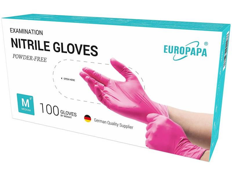 EUROPAPA Einweghandschuhe 1000x Nitrilhandschuhe Einweghandschuhe puderfrei (Untersuchungshandschuhe) EN455 EN374 latexfrei Einmalhandschuhe Handschuhe von EUROPAPA