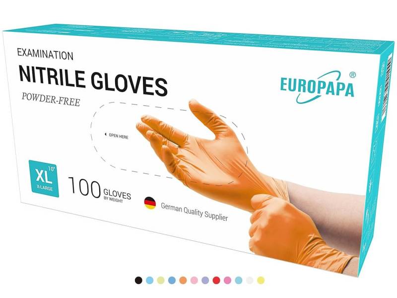 EUROPAPA Einweghandschuhe 1000x Nitrilhandschuhe Einweghandschuhe puderfrei (Untersuchungshandschuhe) EN455 EN374 latexfrei Einmalhandschuhe Handschuhe von EUROPAPA
