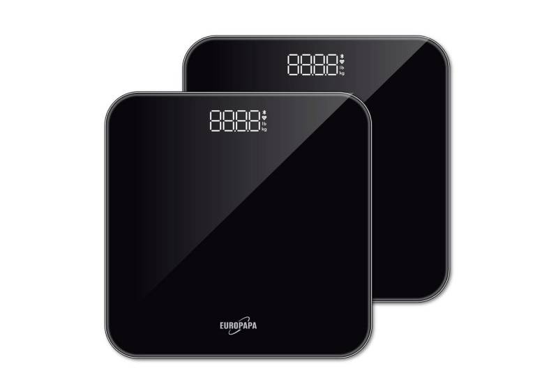 EUROPAPA Körper-Analyse-Waage Personenwaage mit übersichtlichem LED-Display und Step-On, EUROPAPA Körperfettwaagen-Serie, 2-tlg., 180 kg / 400 Pfund, Digitale Waage für Gewicht und BMI von EUROPAPA