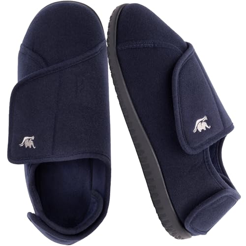 EUROPEAN SOFTEST Herren-Hausschuhe aus Memory-Schaum mit verstellbarem Verschluss, extra breit, bequem, warm, Plüsch-Fleece, Arthritis, Ödeme, geschwollene Diabetiker, Hausschuhe, maschinenwaschbar EUROPEAN SOFTEST Herren-Hausschuhe aus Memory-Schaum mit verstellbarem Verschluss, extra breit, bequem, warm, Plüsch-Fleece, Arthritis, Ödeme, geschwollene Diabetiker, Hausschuhe, maschinenwaschbar von EUROPEAN SOFTEST