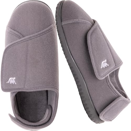 EUROPEAN SOFTEST Herren-Hausschuhe aus Memory-Schaum mit verstellbarem Verschluss, extra breit, bequem, warm, Plüsch-Fleece, Arthritis, Ödeme, geschwollene Diabetiker, Hausschuhe, maschinenwaschbar EUROPEAN SOFTEST Herren-Hausschuhe aus Memory-Schaum mit verstellbarem Verschluss, extra breit, bequem, warm, Plüsch-Fleece, Arthritis, Ödeme, geschwollene Diabetiker, Hausschuhe, maschinenwaschbar von EUROPEAN SOFTEST