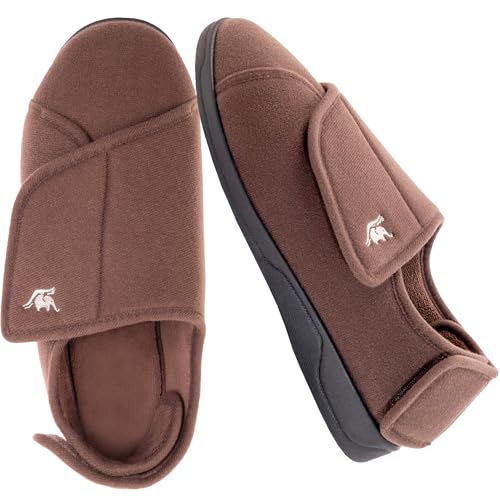 EUROPEAN SOFTEST Herren-Hausschuhe aus Memory-Schaum mit verstellbarem Verschluss, extra breit, bequem, warm, Plüsch-Fleece, Arthritis, Ödeme, geschwollene Diabetiker, Hausschuhe, maschinenwaschbar EUROPEAN SOFTEST Herren-Hausschuhe aus Memory-Schaum mit verstellbarem Verschluss, extra breit, bequem, warm, Plüsch-Fleece, Arthritis, Ödeme, geschwollene Diabetiker, Hausschuhe, maschinenwaschbar von EUROPEAN SOFTEST