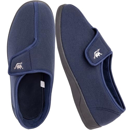 EUROPEAN SOFTEST Herren Memory Foam Diabetiker-Hausschuhe mit verstellbarem Verschluss, breite bequeme, warme Arthritis, Ödeme, geschwollene Diabetiker, Hausschuhe, maschinenwaschbar, mit rutschfester EUROPEAN SOFTEST Herren Memory Foam Diabetiker-Hausschuhe mit verstellbarem Verschluss, breite bequeme, warme Arthritis, Ödeme, geschwollene Diabetiker, Hausschuhe, maschinenwaschbar, mit rutschfester von EUROPEAN SOFTEST
