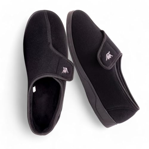 EUROPEAN SOFTEST Herren Memory Foam Diabetiker-Hausschuhe mit verstellbarem Verschluss, breite bequeme, warme Arthritis, Ödeme, geschwollene Diabetiker, Hausschuhe, maschinenwaschbar, mit rutschfester EUROPEAN SOFTEST Herren Memory Foam Diabetiker-Hausschuhe mit verstellbarem Verschluss, breite bequeme, warme Arthritis, Ödeme, geschwollene Diabetiker, Hausschuhe, maschinenwaschbar, mit rutschfester von EUROPEAN SOFTEST