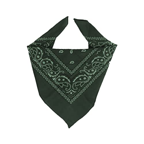 EUROXANTY flaschengrünes Bandana-Tuch | großes Bandana-Kopftuch | Bandana für Männer und Frauen | 100% Baumwolle Bandana mit Paisleymuster von EUROXANTY