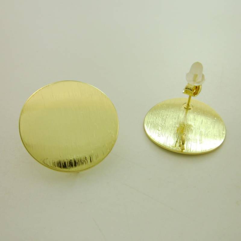 2Pcs | 1 Paar Minimal Dainty Gainty Shiny 14K Gold Plated Pinsel Range-Rundgestüte Ohrring Post Links Mit Einem Loop, High Quality Brass Custom von EUSUPPLIES