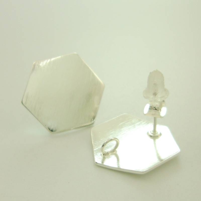 2Pcs Minimal Dainty Sterling Silber Plated Brush Hexagon Studs Earring Post Links Connectors With A Loop, Lead Nickel Free Custom 20042025-2 2Pcs Minimal Dainty Sterling Silber Plated Brush Hexagon Studs Earring Post Links Connectors With A Loop, Lead Nickel Free Custom 20042025-2 von EUSUPPLIES