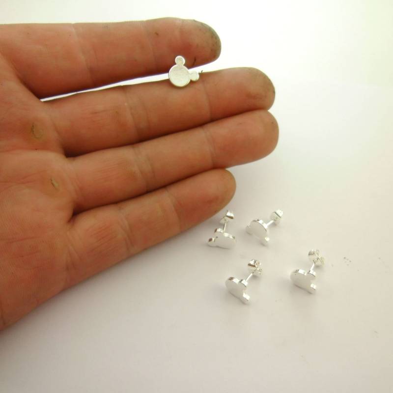 Custom Bulk Factory Lieferant, 15 Paar Handgemacht Mickey Maus Zierliche Silber Ohrstecker Minimal, 925 Sterling Post Für Allergie Custom Bulk Factory Lieferant, 15 Paar Handgemacht Mickey Maus Zierliche Silber Ohrstecker Minimal, 925 Sterling Post Für Allergie von EUSUPPLIES