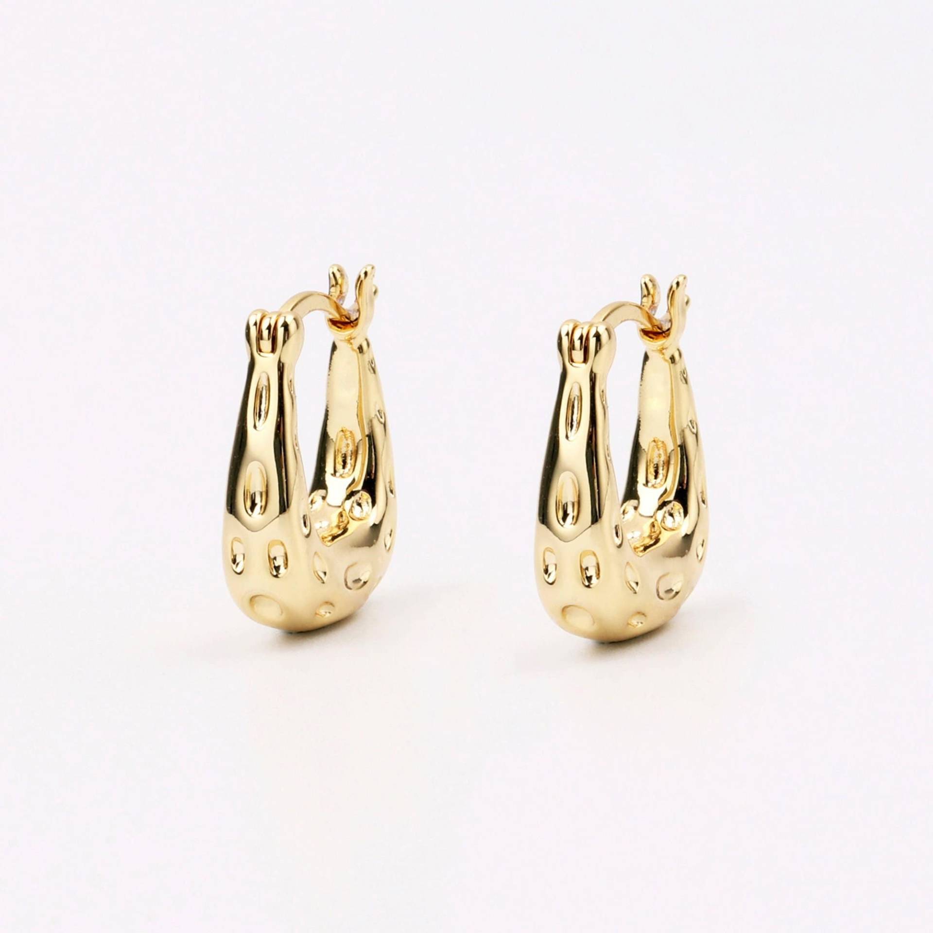 Custom Handmade 1 Paar Zierliche 18Kt Gold Filled U Shapel Bold Chunky Unregelmäßig Strukturierte Ohrringe Minimal Mode Boutique Marken von EUSUPPLIES