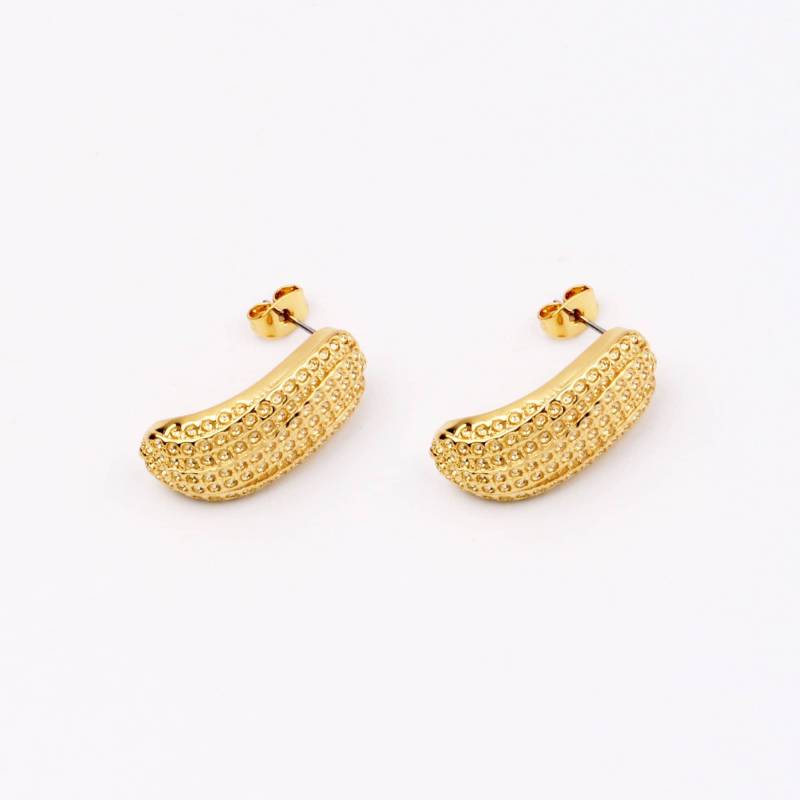 Custom Handmade 1 Paar Zierliche Unregelmäßige Rechteck Zirkon Pit Hoop Ohrringe 18Kt Gelbgold Minimal Einfach Und Stylisch Markenbedarf Großhandel von EUSUPPLIES