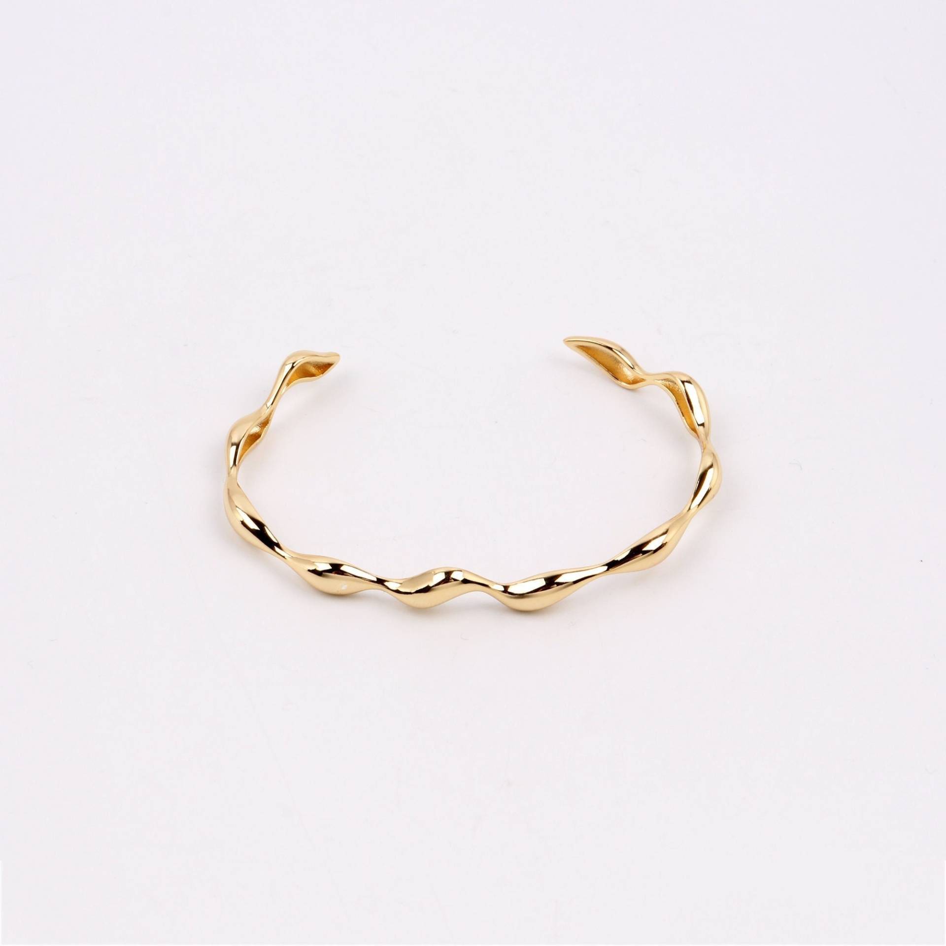 Custom Handmade 1Stk Zierliches 18Kt Gold Filled Runde Dünne Biegung Glänzend Stapelbar Verstellbares Armband Leicht Minimalismus Boutique Marken von EUSUPPLIES