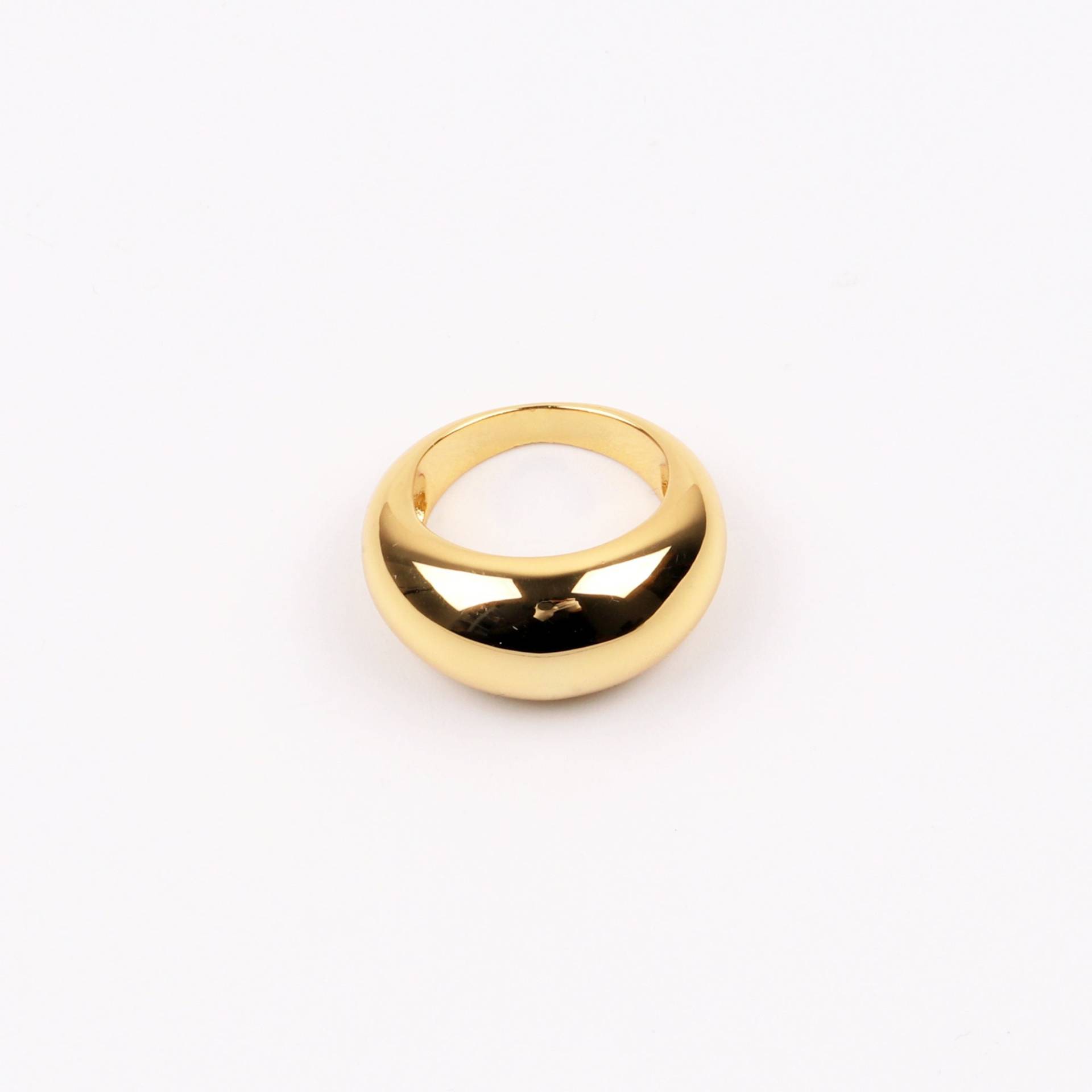 Custom Handmade 1stk Zarte Unikat 23K Gold Filled Minimal Dome Chunky Rund Glänzend Nicht Verstellbar Ring 5.5 Us Boutique Brands Wholesale von EUSUPPLIES