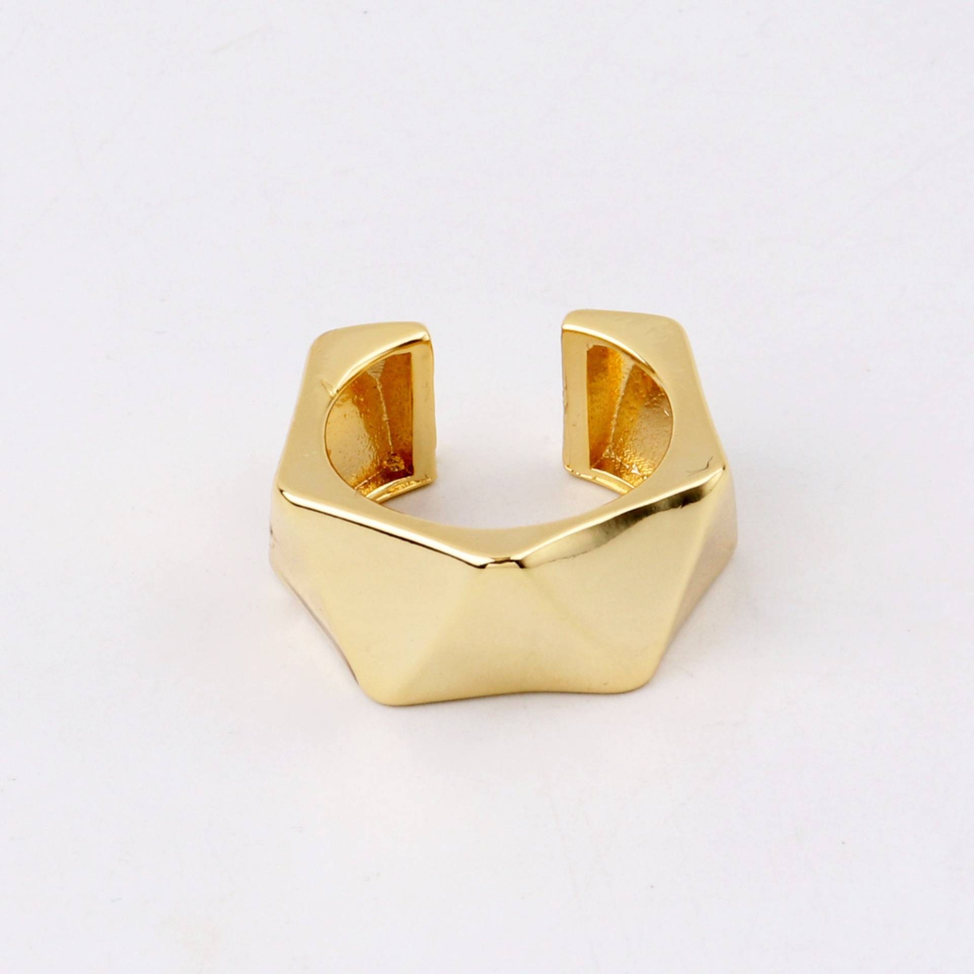 Custom Unique Handmade 1stk Zierlicher 25, 9mm 18Kt Gold Filled Chunky Bold Round Triangle Facettiert Offener Ring Verstellbar Marken Fabriklieferant von EUSUPPLIES