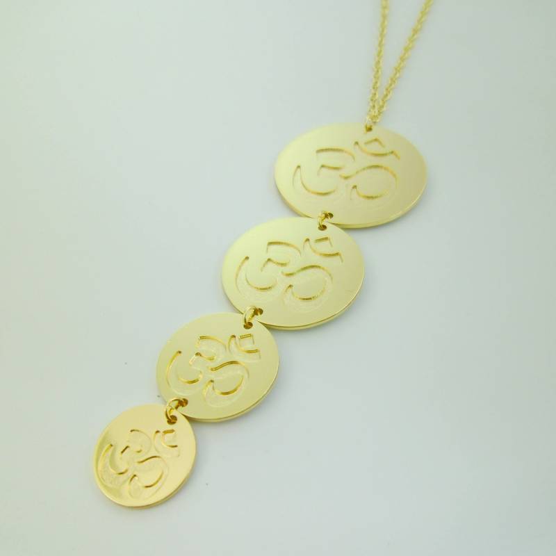 Einzigartige Und Handgefertigte Glänzend Gold Om ॐ Multi-Runde Scheiben Lange Halsketten Gefüllt Ketten Meditation Spirituelle Eines Freundlichen Einzigartige Und Handgefertigte Glänzend Gold Om ॐ Multi-Runde Scheiben Lange Halsketten Gefüllt Ketten Meditation Spirituelle Eines Freundlichen von EUSUPPLIES