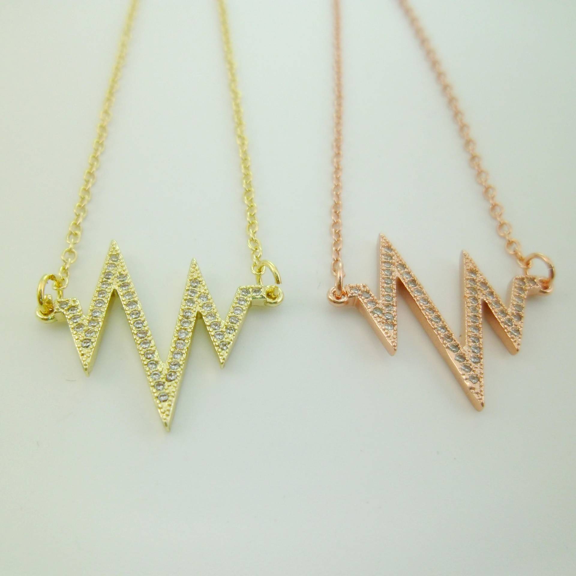 Handgemachte 24mm Gold & Rose Herzschlag Zirkon Halsketten Gefüllt Ketten Geschenke Mutter-Tochter-Bffs Blei Nickel Chrom Frei Handgemachte 24mm Gold & Rose Herzschlag Zirkon Halsketten Gefüllt Ketten Geschenke Mutter-Tochter-Bffs Blei Nickel Chrom Frei von EUSUPPLIES