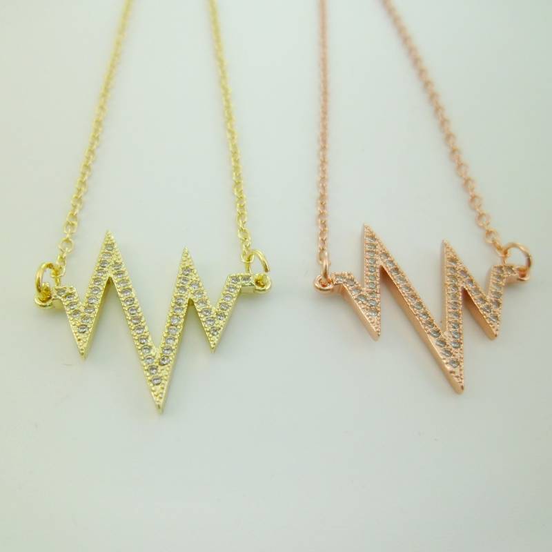 Handgemachte 24mm Gold & Rose Herzschlag Zirkon Halsketten Gefüllt Ketten Geschenke Mutter-Tochter-Bffs Blei Nickel Chrom Frei Handgemachte 24mm Gold & Rose Herzschlag Zirkon Halsketten Gefüllt Ketten Geschenke Mutter-Tochter-Bffs Blei Nickel Chrom Frei von EUSUPPLIES
