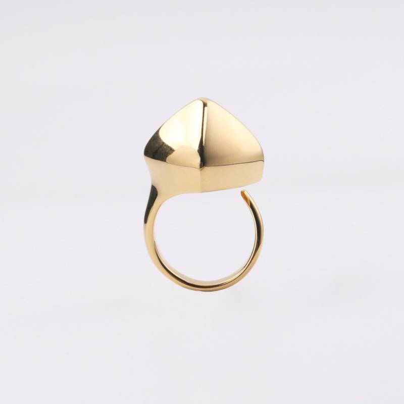 Unikat Bold, Limitierte Statement Handarbeit 1Stk Zeitlos Makellose Pyramide Minimal Öffnungsring 23Kt 1 Micron Gelb Gold Boutique Marken von EUSUPPLIES