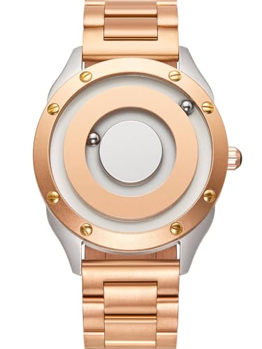 EUTOUR Uhren Herren Herrenuhr Magnet Uhr kein Glas Kugellager Quarz Armbanduhr für Männer mit Edelstahl Armband Gold-40mm EUTOUR Uhren Herren Herrenuhr Magnet Uhr kein Glas Kugellager Quarz Armbanduhr für Männer mit Edelstahl Armband Gold-40mm von EUTOUR