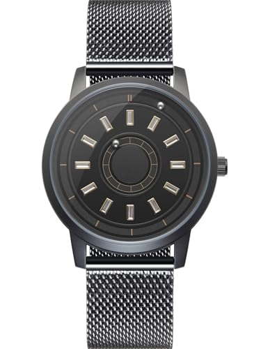EUTOUR Herrenuhr Magnet Uhr Kugellager Uhren Quarz Armbanduhr mit Edelstahl Mesh Armband Rom-40mm für Herren von EUTOUR