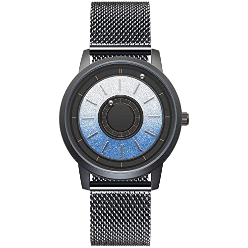 EUTOUR Herrenuhr Damenuhr Paar Uhren Magnet Uhr Kugellager Uhren Quarz Armbanduhr für Herren Damen mit Edelstahl Mesh Armband Blauer Himmel-40mm von EUTOUR