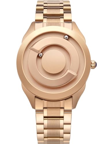 EUTOUR Herrenuhr Damenuhr Paar Uhren Magnet Uhr kein Glas Kugellager Uhren Quarz Armbanduhr mit Edelstahl Armband Gold-40mm von EUTOUR