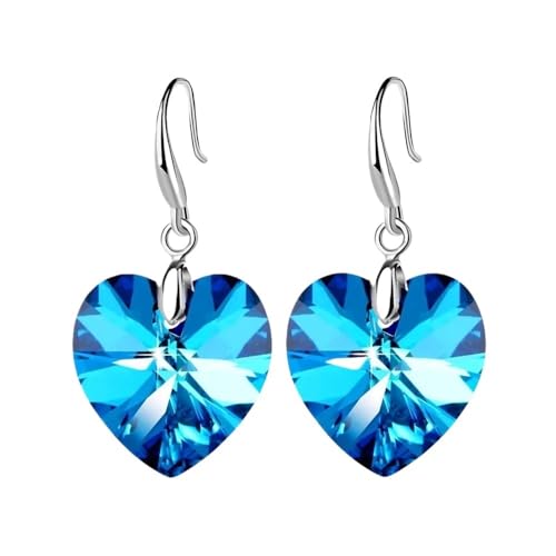 Charm mehrfarbige Kristallglas-Herzperlen Anhänger Halskette Ohrring, Einheitsgröße von EUVIYOOTW