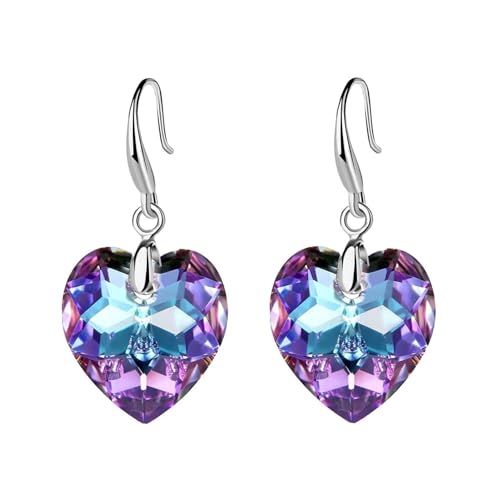Charm mehrfarbige Kristallglas-Herzperlen Anhänger Halskette Ohrring, Einheitsgröße von EUVIYOOTW