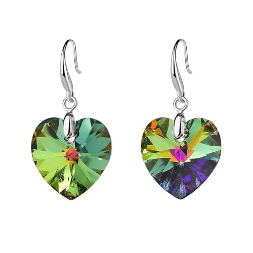 Charm mehrfarbige Kristallglas-Herzperlen Anhänger Halskette Ohrring, Einheitsgröße von EUVIYOOTW