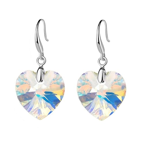 Charm mehrfarbige Kristallglas-Herzperlen Anhänger Halskette Ohrring, Einheitsgröße von EUVIYOOTW