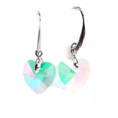 Charm mehrfarbige Kristallglas-Herzperlen Anhänger Halskette Ohrring, Einheitsgröße von EUVIYOOTW