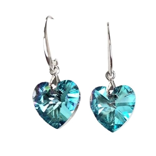 Charm mehrfarbige Kristallglas-Herzperlen Anhänger Halskette Ohrring, Einheitsgröße von EUVIYOOTW