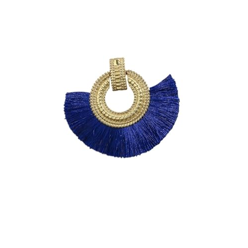Modische böhmische Ohrringe für Frauen, große Quaste, baumelnde blaue Fransen, weibliche Ohrringe, Statement-Schmuck, Einheitsgröße von EUVIYOOTW