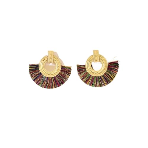 Modische böhmische Ohrringe für Frauen, große Quaste, baumelnde blaue Fransen, weibliche Ohrringe, Statement-Schmuck, Einheitsgröße von EUVIYOOTW