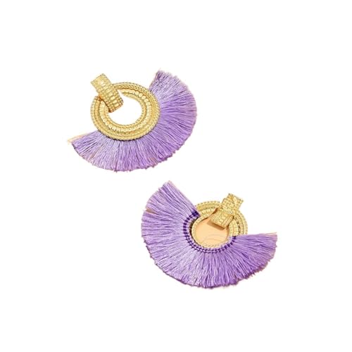 Modische böhmische Ohrringe für Frauen, große Quaste, baumelnde blaue Fransen, weibliche Ohrringe, Statement-Schmuck, Einheitsgröße von EUVIYOOTW