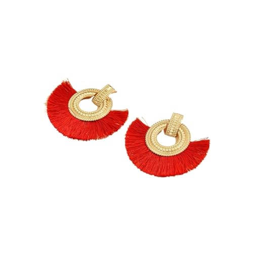 Modische böhmische Ohrringe für Frauen, große Quaste, baumelnde blaue Fransen, weibliche Ohrringe, Statement-Schmuck, Einheitsgröße von EUVIYOOTW