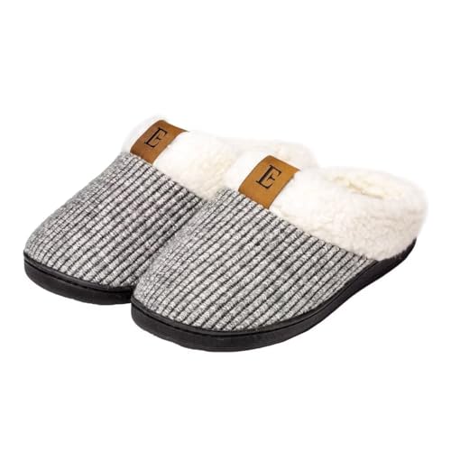 Damen Hausschuhe Winter Warm Slipper Hausschuhe Weiche Flache Plüsch Pantoffel rutschfeste draußen drinnen von EUXTERPA