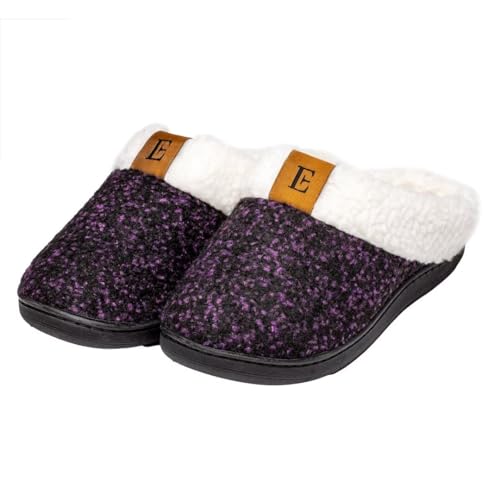 EUXTERPA Damen Hausschuhe Winter Warm Slipper Hausschuhe Weiche Flache Plüsch Pantoffel rutschfeste draußen drinnen size 36/37 von EUXTERPA