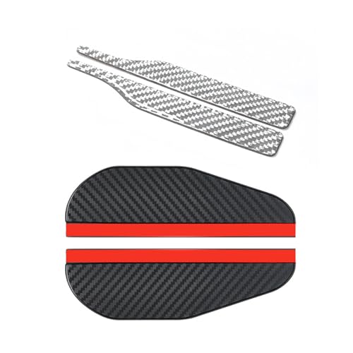 EUYKQNOI 2 PCS Aufkleber Stoßstange für Rückspiegel Aufkleber,Carbon-Faser Aufkleber für Autospiegel,Stoßstan Türschutz,Universell Anwendbare Rückspiegel Streifen Abdeckung,Mit Rückspiegel Regenschutz von EUYKQNOI