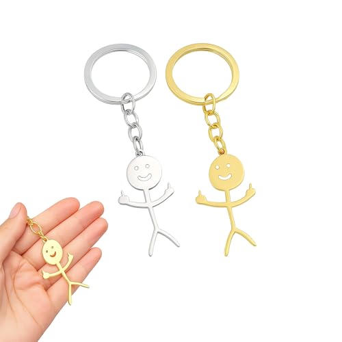 EUYKQNOI 2 Stück Schlüsselanhänger Mini Mittelfinger Geschenkfrauen-Geschenke, Klein-geschenk-für-Partner Geburtstag Aprilscherz Halloween Geschenkideen für Frauen Witzig Paare von EUYKQNOI