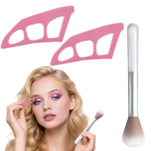 EUYKQNOI 3 Stück Lidschatten-Werkzeuge lidschatten pinselset,2025 Neue Lidschatten-Führungswerkzeug,Augen-Make-up-Hilfe mit Make-up-Pinsel,Lidschatten-Schablonen für Augen,Eyeliner-Schablone für Fraue von EUYKQNOI