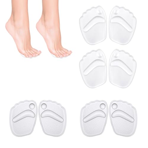 EUYKQNOI 4 Paar ballenpolster vorfuß geleinlagen für schuhe damen gel einlegesohlen damen einlagen hohe schuhe damen Ballenpolster Einlegesohlen Set für Damen Absatzschuhe,Extra Weiche Gelkissen Einla von EUYKQNOI