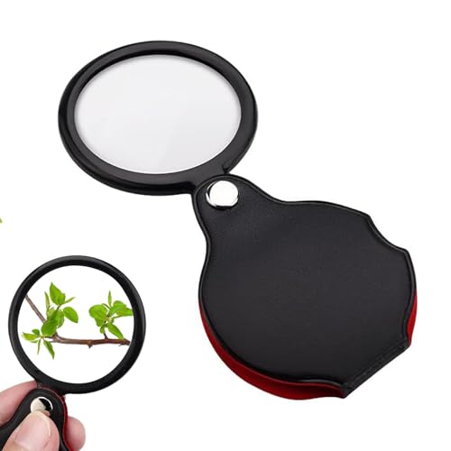 EUYKQNOI Mini Lupe 8-fache Taschenlupe Faltbare Leselupe Tragbare Lupen Vergrößerungsglas Anwenden Klein Lupe für Lesen Bücher Zeitungen Landkarten Schmuck Reparieren Basteln von EUYKQNOI