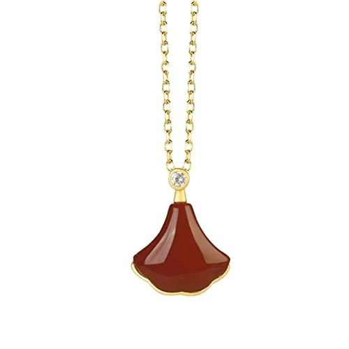 EUYRJKCA Chalcedon Anhänger Halskette Retro Antiken Charme Frauen Schmuck 1Pcs(Red) von EUYRJKCA