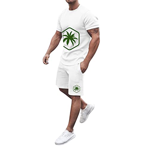 EUzeo Herren Jogginganzug Kurz Trainingsanzug Sportanzug Zweiteiler Hausanzug Herren Jogging Anzug Trainingsanzug Sportanzug aus Baumwolle Gym Warm Tracksuit Atmungsaktiv Hausanzug Gym Tracksuit von EUzeo