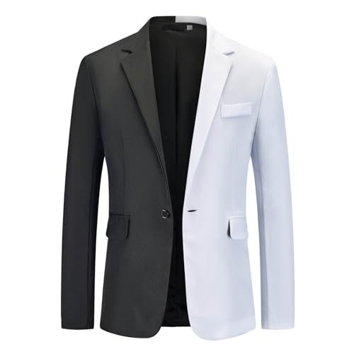 EUzeo Herren Pailletten Blazer Sakko Freizeit Anzugjacke Festliche Anzug Sakko Western Hochzeit Anzugjacke Sakko Retro Disco Sakko Party Blazer Anzugjacke Mantel Anzug Herrenjacke Urlaubsblazer von EUzeo