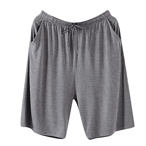 EUzeo Herren Schlafhose Pyjamahose Lange/Kurz Hosen Shorts Schlafanzug Pyjamas Hosen Hausanzug Atmungsaktiv Schlafhose LÄssige Pyjamahose Mit Elastischem Bund Cropped Pants Thin Home Pants von EUzeo