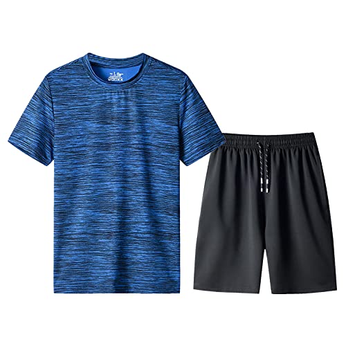 EUzeo Schlafanzug Herren Kurz Pyjama Sommer Pyjama Set Shorts&T-Shirt Schlafanzüge Schlafanzug Lang Nachtwäsche Hausanzug Shorty Sleepwear Kurzarm Schlafhose schnelles trockenes Sport-Set Judo Anzug von EUzeo