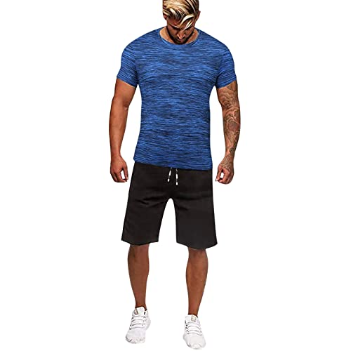 EUzeo Schlafanzug Herren Kurz Pyjama Sommer Pyjama Set Shorts&T-Shirt Schlafanzüge Schlafanzug Lang Nachtwäsche Hausanzug Shorty Sleepwear Kurzarm Training Schnell-Dry-Herrenanzüge Set Party Anzug von EUzeo